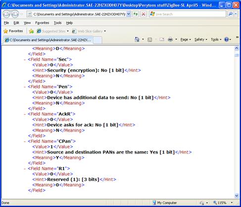 Exported Data Opened in an XML Editor - Figure 18a